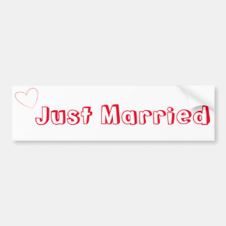 Just Married Simple Bumper Sticker