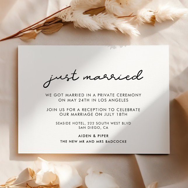 Just married Simple wedding announcement (Creator Uploaded)
