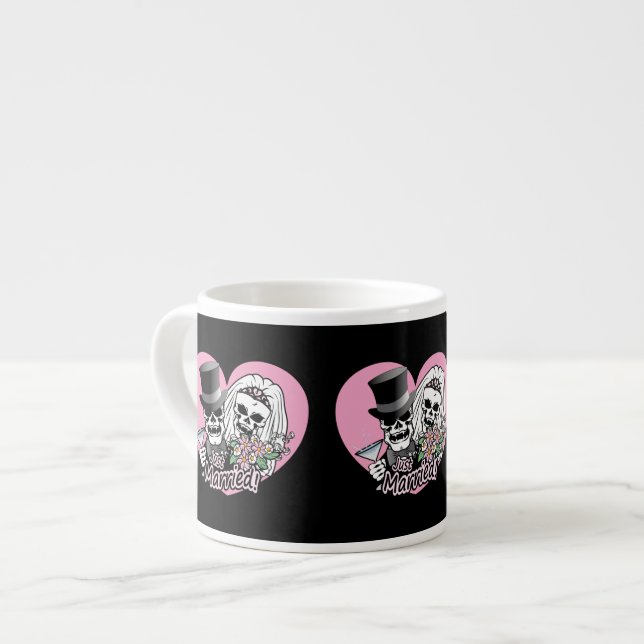 Just Married Skulls Espresso Cup (Front Left)