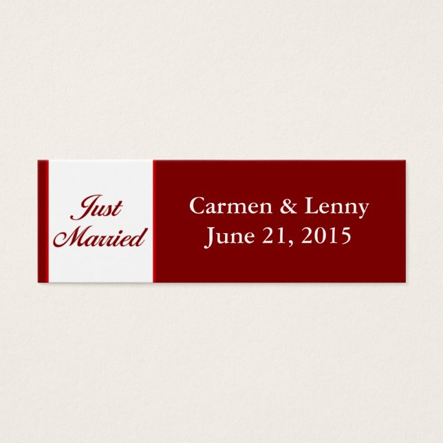 Just Married Small Tag - Cranberry Red (Front)