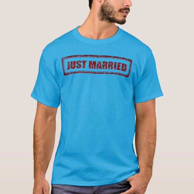 JUST MARRIED Special Customisable Couples T-Shirt (Front)