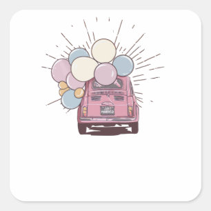 Just Married Square Sticker
