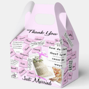 Just Married Thank You Wedding Favour Box