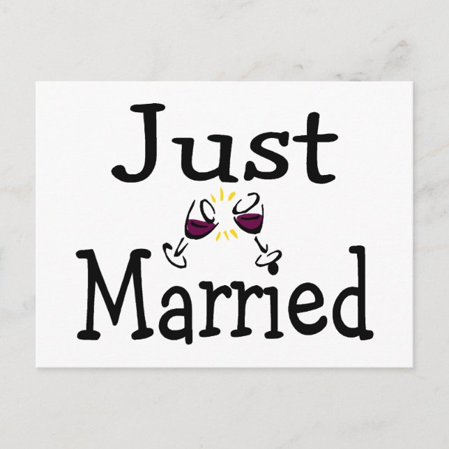 Just Married Toast Announcement Postcard (Front)