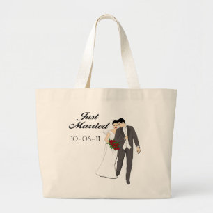 Just Married Totebag Large Tote Bag