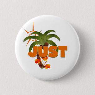 JUST married Tropical  6 Cm Round Badge