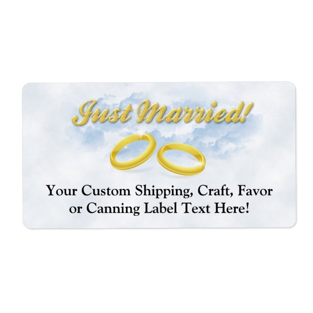 Just Married, Two Gold Bands/Clouds (Front)