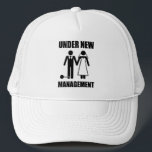 Just Married, Under New Management Trucker Hat<br><div class="desc">..but they'll never take... our FREEDOOOOOM!  Oh wait,  yes they will.  Great gfit for the newly married groom or soon-to-be-married bachelor.</div>