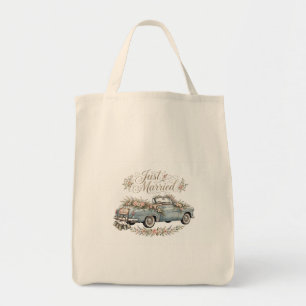 Just Married Vintage Car Tote Bag