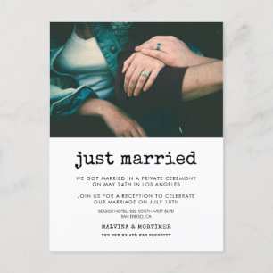 Just married Vintage typewriter photo Postcard