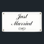 Just Married Vintage Wedding Car Sign Banner<br><div class="desc">Attach our vintage style 'just married' vinyl banner to your car as a photo prop or to celebrate your wedding sendoff!</div>