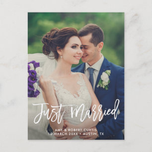 Just Married   wedding Announcement Postcard