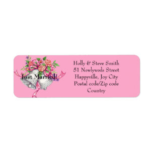 Just Married Wedding Bells Address Labels