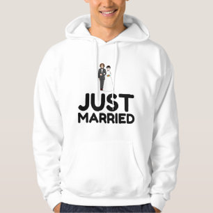 JUST MARRIED WEDDING BRIDE GROOM HOODIE