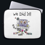 Just Married Wedding Car Laptop Sleeve<br><div class="desc">A stick figure bride and groom in the wedding car that reads Just Married and is trailing strings of tin cans on newlywed T-shits,  mugs,  magnets,  bags,  cards,  stickers,  pillows,  wall clocks,  water bottles,  keepsake boxes and tiles and so much more!</div>
