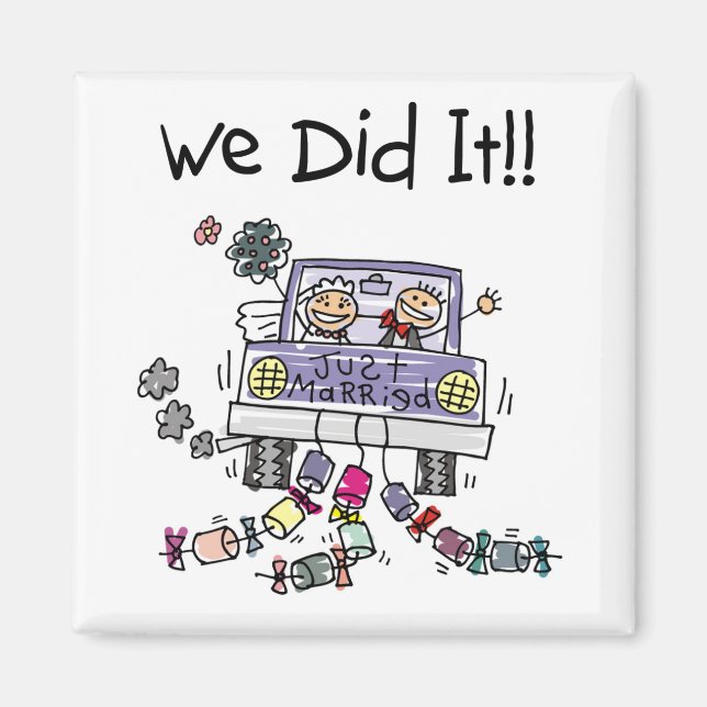 Just Married Wedding Car Magnet (Front)