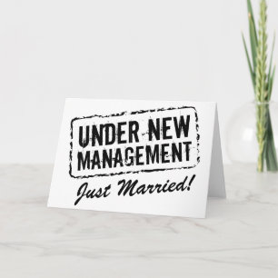 Just Married wedding cards Under new management