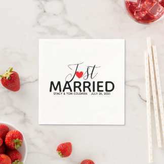 Just Married Wedding Custom Napkin