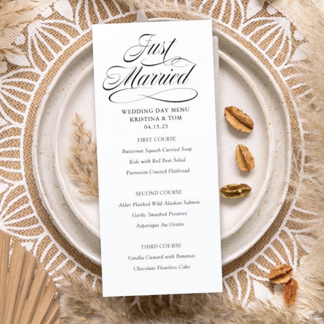 Just Married Wedding Day Menu (Creator Uploaded)
