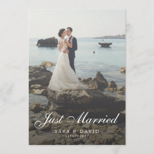 Just Married Wedding Elopement Announcement Card