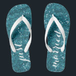 Just Married Wedding Flip Flops (Turquoise)<br><div class="desc">Must-have for wedding day,  honeymoon and anytime afterward for the new bride to celebrate!</div>