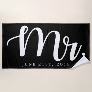 Just Married   Wedding Honeymoon Beach Towel