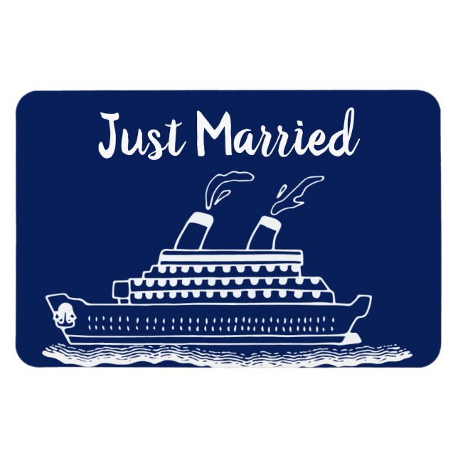 Just Married Wedding Honeymoon Cruise Cabin Door  Magnet (Horizontal)