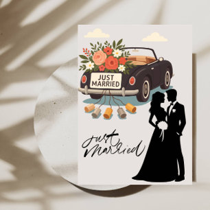 Just Married Wedding Party-Elegant Modern Newlywed Invitation
