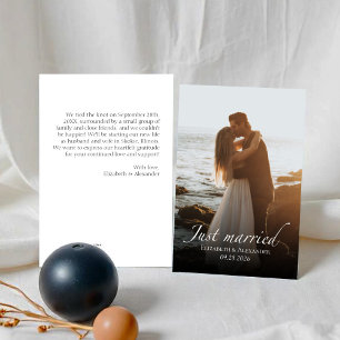 just married Wedding Photo Announcement