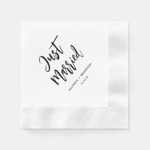 Just Married Wedding Reception Bar  Napkin