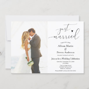 Just Married Wedding Reception Invitation
