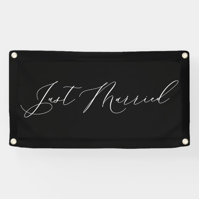 Just Married Wedding Send-off Car Banner Sign (Horizontal)