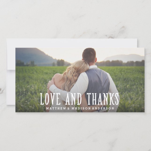 Just Married | Wedding Thank You Photo Card (Front)