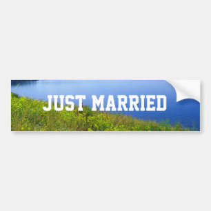 Just married wild nature Grand Teton Bumper Sticker