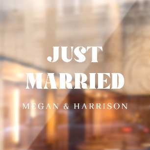 Just Married Window Cling