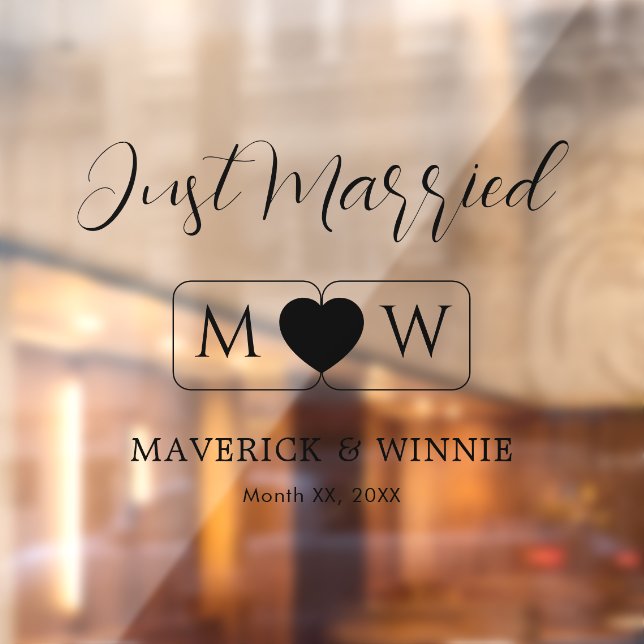 Just Married Window Cling Pair for Two (Sheet 2)