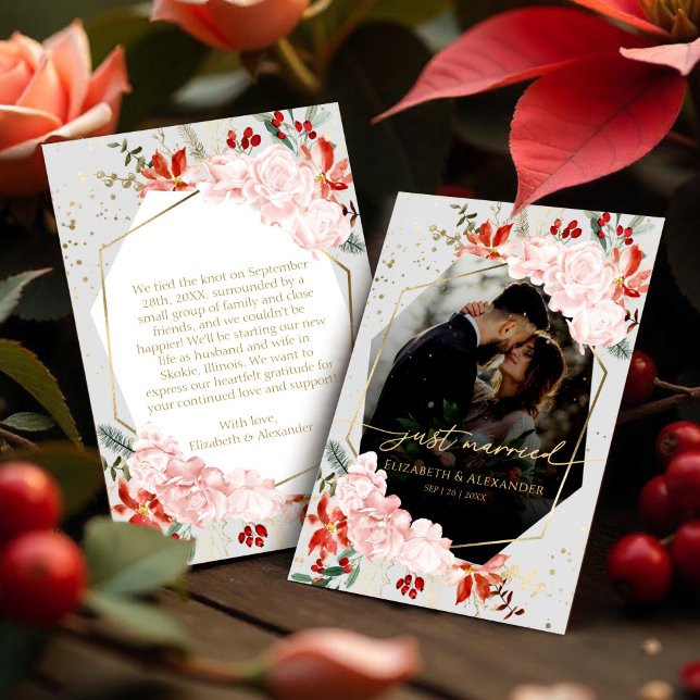 just married | Winter Wedding Custom Photo  Announcement (Creator Uploaded)