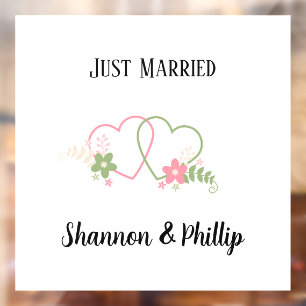 Just Married with Bride & Groom Names 