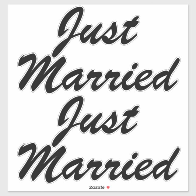 JUST MARRIED XL Car Stickers (2) - BLACK (Sheet)
