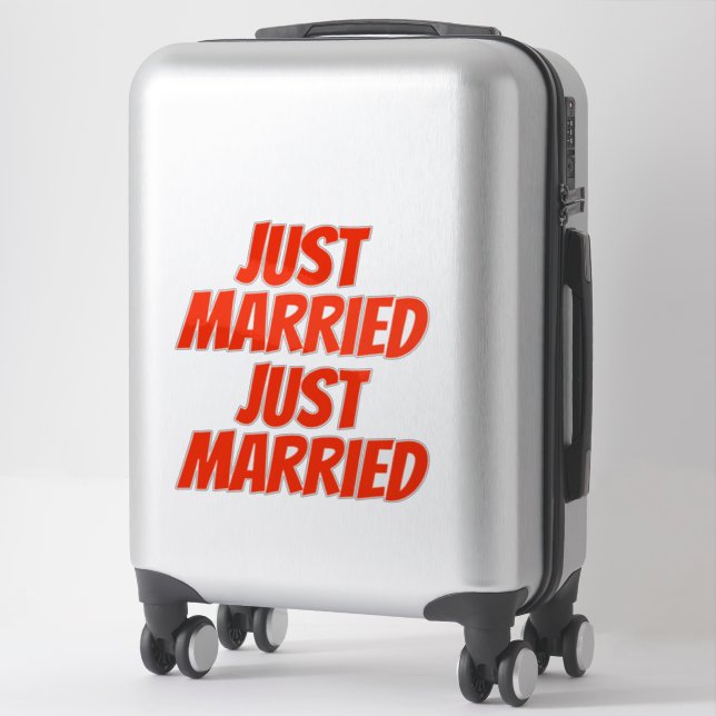 JUST MARRIED XL Car Stickers (2) - MARASCHINO RED (Suitcase)