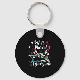 Just Married &#; Years Ago &#; th Anniversary Cru Key Ring