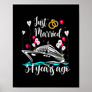 Just Married &#; Years Ago &#; th Anniversary Cru Poster