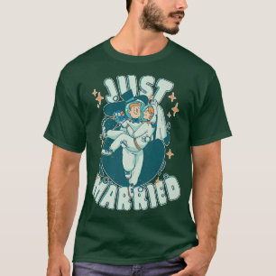 Just MarriedAstronauts Funny Groom And Bride  T-Shirt