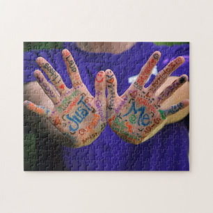 Just Me Creative Handwritten Boy Hands Jigsaw Puzzle