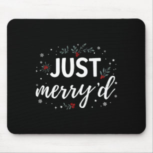 Just Merry'd Matching Christmas Wedding Party Marr Mouse Pad