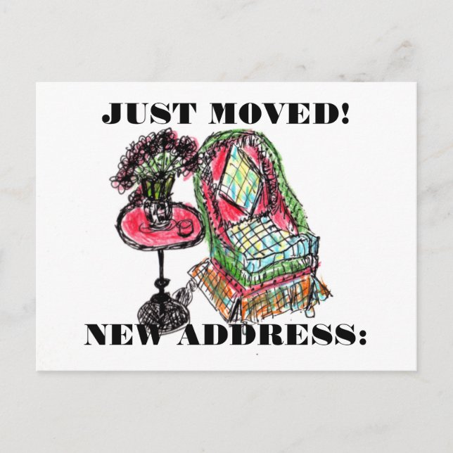 JUST MOVED NEW ADDRESS POSTCARD (Front)
