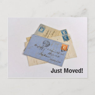 Just Moved Old Letters Vintage Post Card