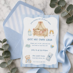 Just Moved Out of Mum's editable Place Baby Boy  Invitation