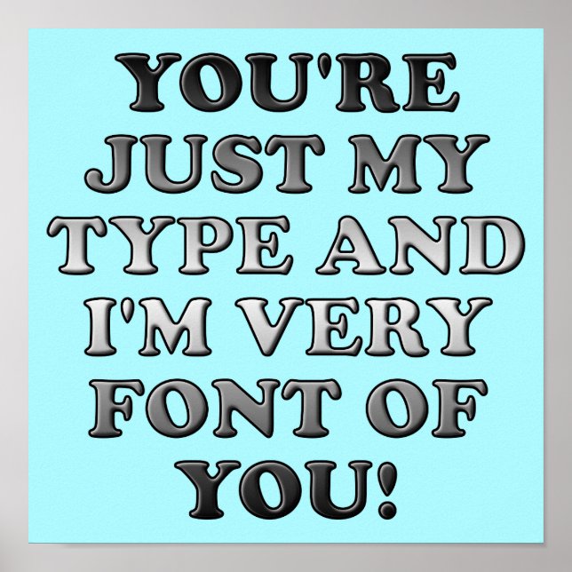 Just My Type Font Funny Poster Sign (Front)