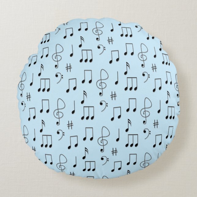 Just Noted Blue Round Cushion (Front)